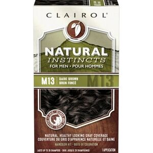 DISCONTINUED Clairol Natural Instincts for Men M13 Dark Brown Hair Color Kit NEW
